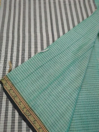 Pure Handloom Narayanapet Cotton - Jungle Mist 7