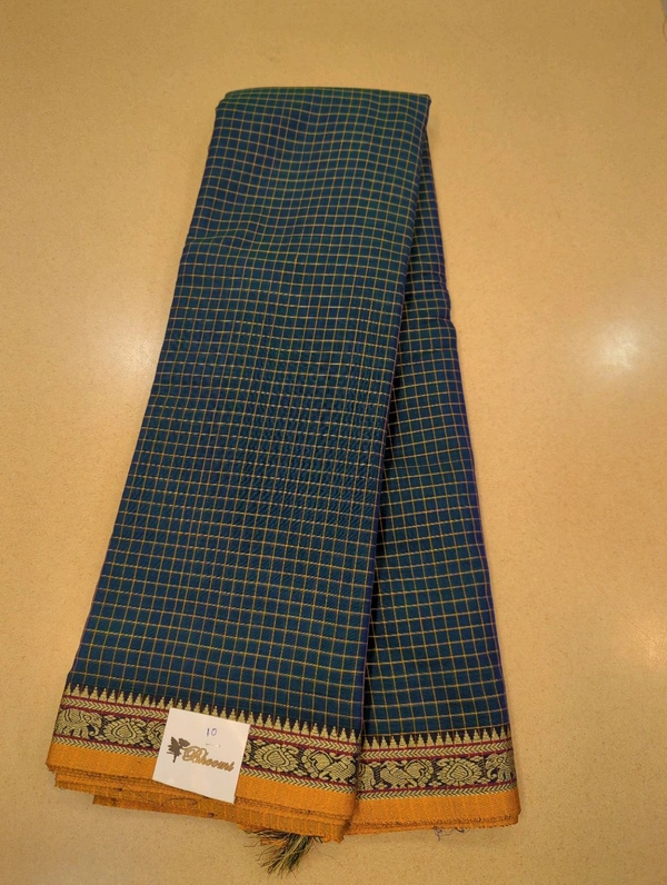 Pure Handloom Narayanapet Cotton - Blue 10