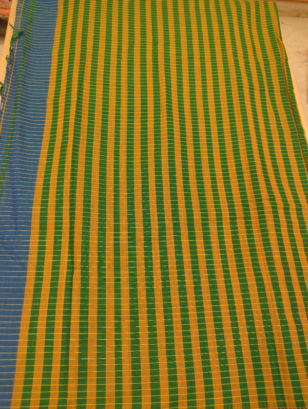 Pure Handloom Narayanapet Cotton - Blue 10