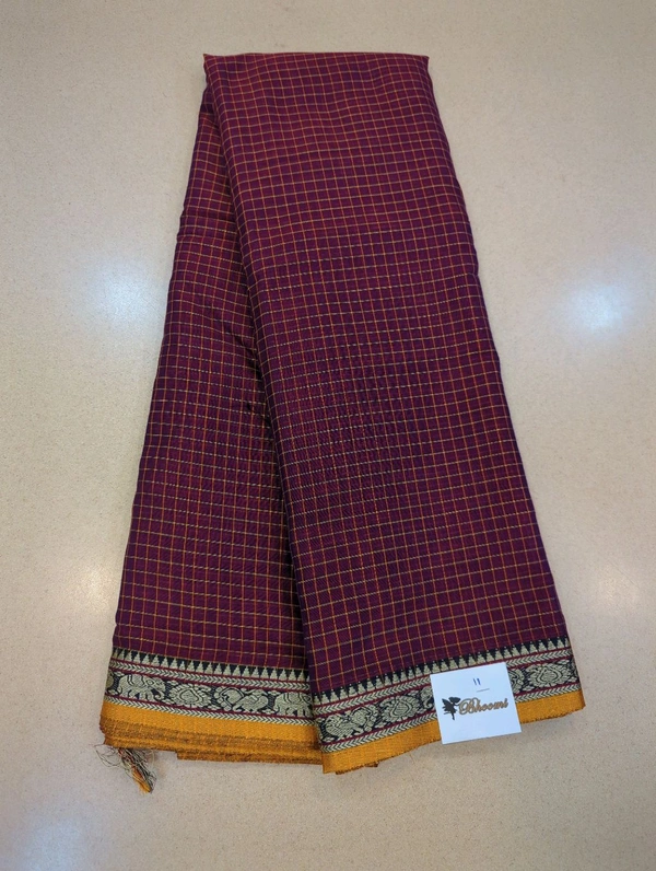 Pure Handloom Narayanapet Cotton - Purple 11