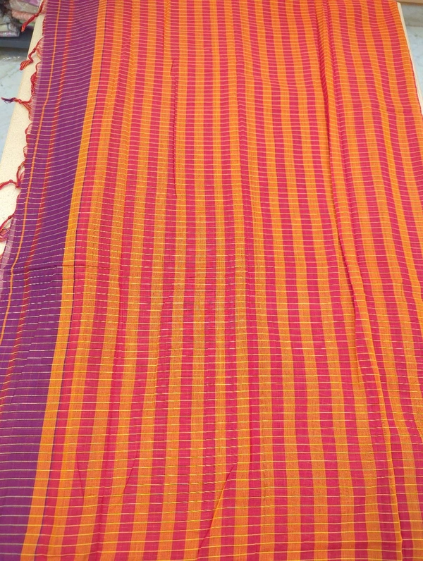 Pure Handloom Narayanapet Cotton - Purple 11