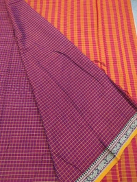 Pure Handloom Narayanapet Cotton - Purple 11