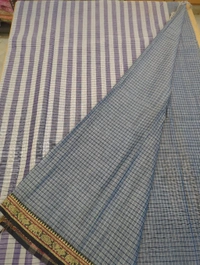 Pure Handloom Narayanapet Cotton - Silver 12