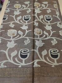 Pure Handloom Tusser Jamdhani - brown