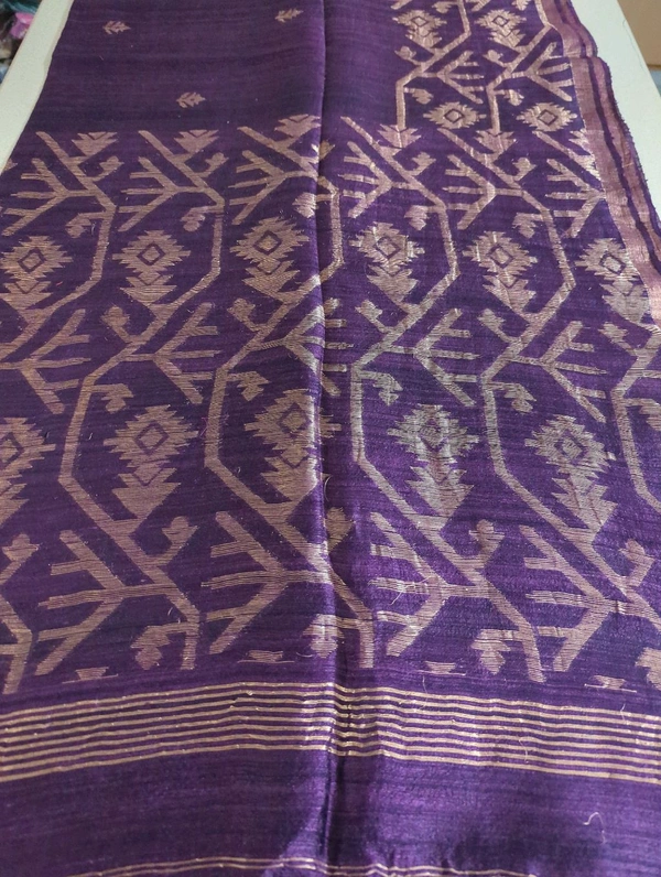 Pure Handloom Matka Weaving  - Ripe Plum