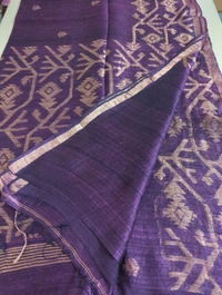 Pure Handloom Matka Weaving  - Ripe Plum