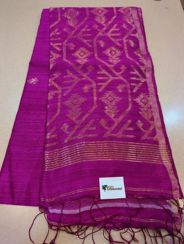 Pure Handloom Matka Weaving  - pink