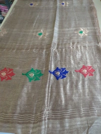 Pure Handloom Matka Designer  - Brown