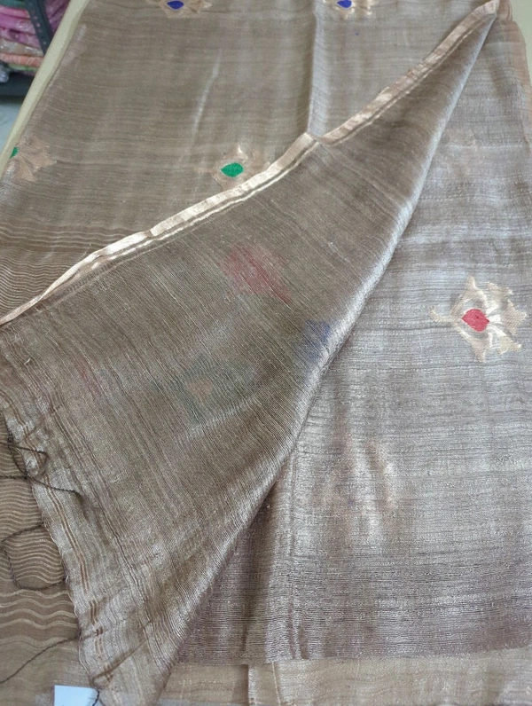 Pure Handloom Matka Designer  - Brown