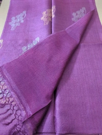 Pure Handloom Tusser Jamdhani - Purple