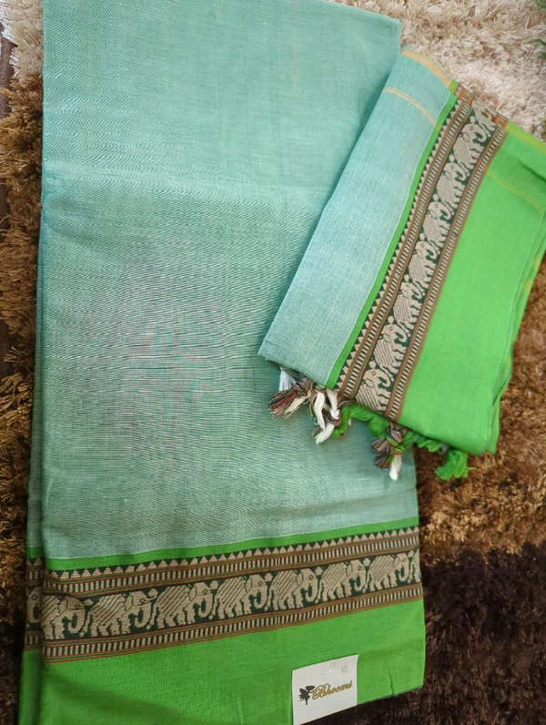 Pure Handloom Narayanapet - Jungle Mist 4