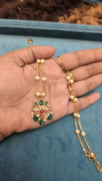 Real Swaroski With Lotus Pendent  - White
