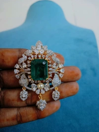 Premium Diamond Replica Pendant With Eartops 