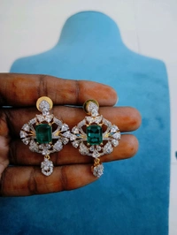 Premium Diamond Replica Pendant With Eartops 