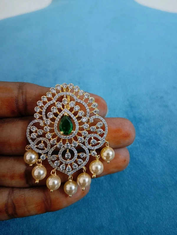 Diamond Replica Pendant With Eartops 
