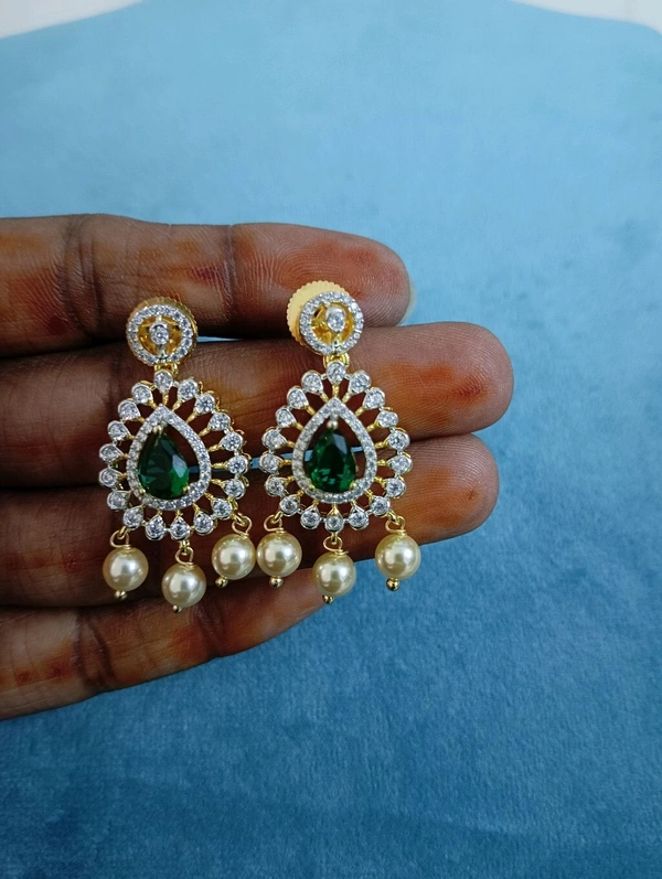 Diamond Replica Pendant With Eartops 