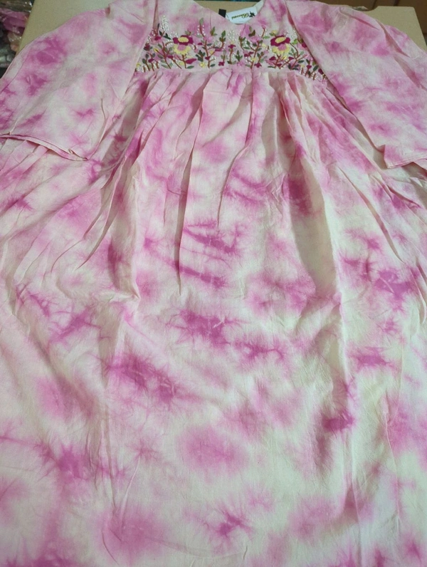 Pure Handloom Cotton Frock - pink, 38