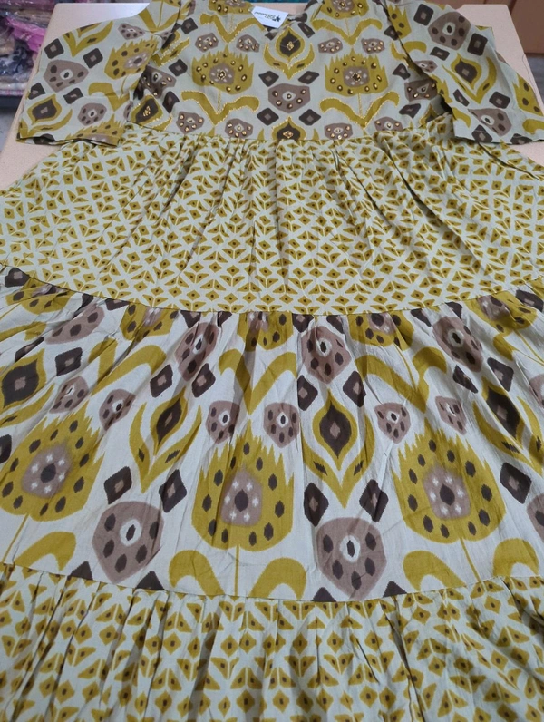 Pure Cotton Frock With Kanta - Moss Green, 40
