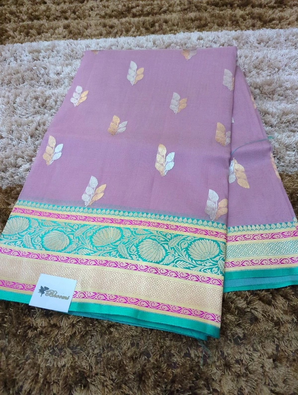 Pure Handloom Katan Kora - purple