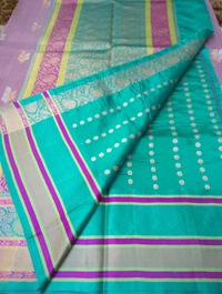 Pure Handloom Katan Kora - purple