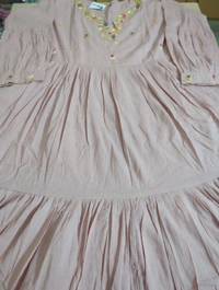 Pure Mul Mul Cotton Frock  - Pink, 40