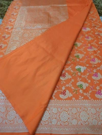 Pure Handloom Katan - orange