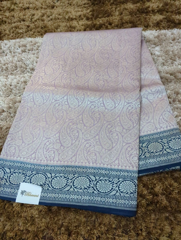 Pure Handloom Raw Mongo Allover  - purple
