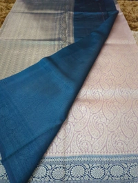 Pure Handloom Raw Mongo Allover  - purple