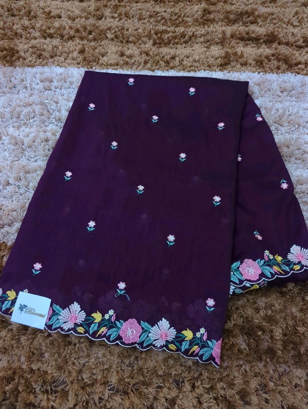 Pure Vichitra Silk  - Purple