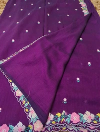 Pure Vichitra Silk  - Purple