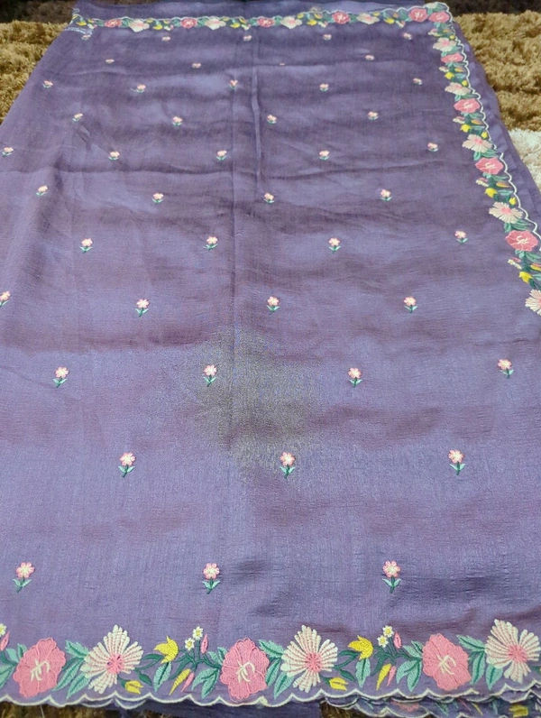 Pure Vichitra Silk  - Wisteria