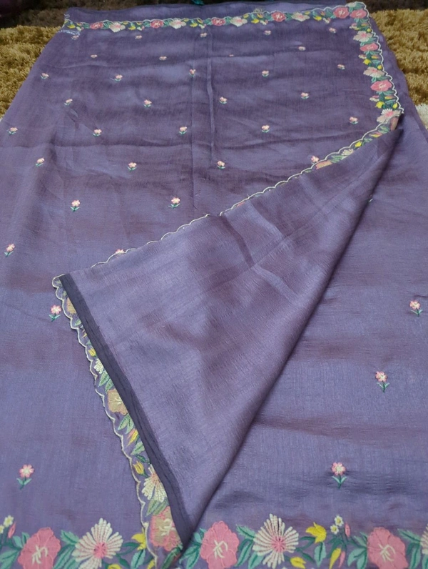 Pure Vichitra Silk  - Wisteria