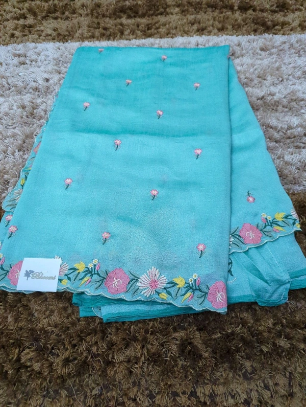 Pure Vichitra Silk  - teal