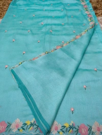 Pure Vichitra Silk  - teal