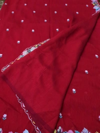 Pure Vichitra Silk  - Red