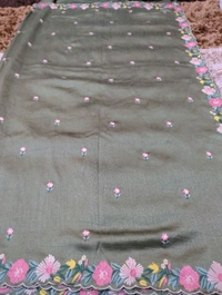 Pure Vichitra Silk  - Cactus