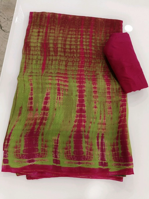 Pure Soft Organza With Maggam Work - Japanese Laurel