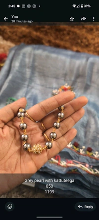 Grey Pearls With Kattuteega - Gray