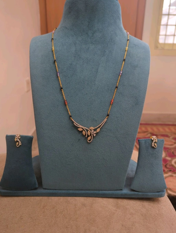 3069 Multi Colour C2 With Diamond Copy Pendent Set - Black