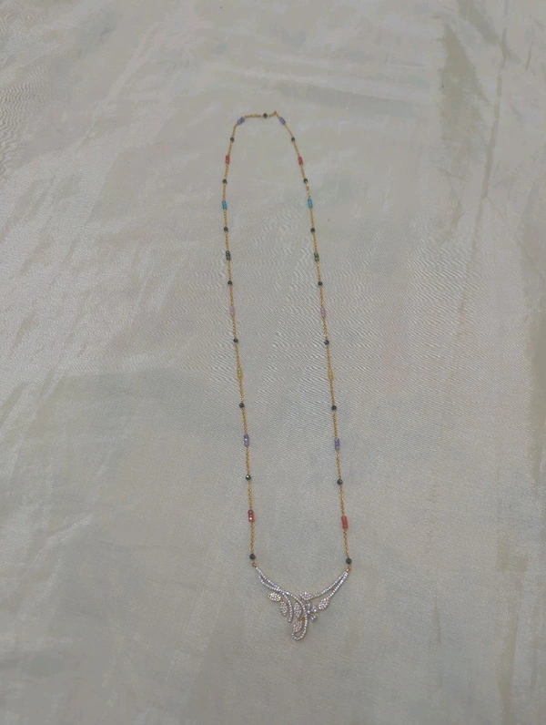 3069 Multi Colour C2 With Diamond Copy Pendent Set - Black