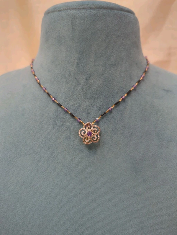 3070 Black Beads With Real C2 With Diamond Copy Pendent  - Black