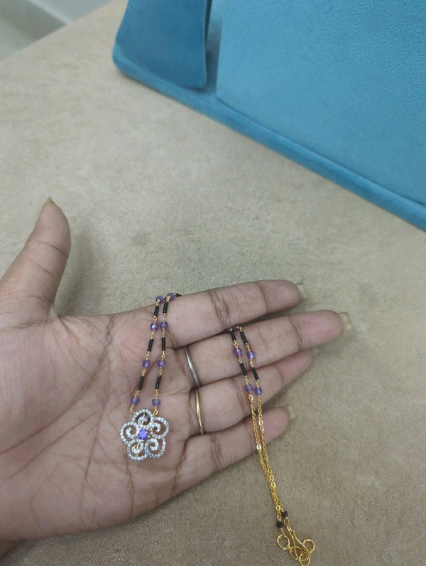 3070 Black Beads With Real C2 With Diamond Copy Pendent  - Black