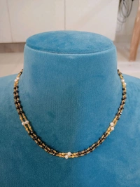 Black Cutting Cz's With Real Pearls - 2 Lines, HD