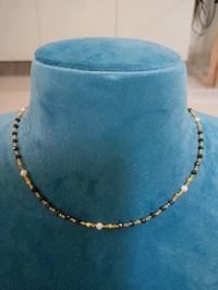 Black Cutting Cz's With Real Pearls - Single Line, VZ