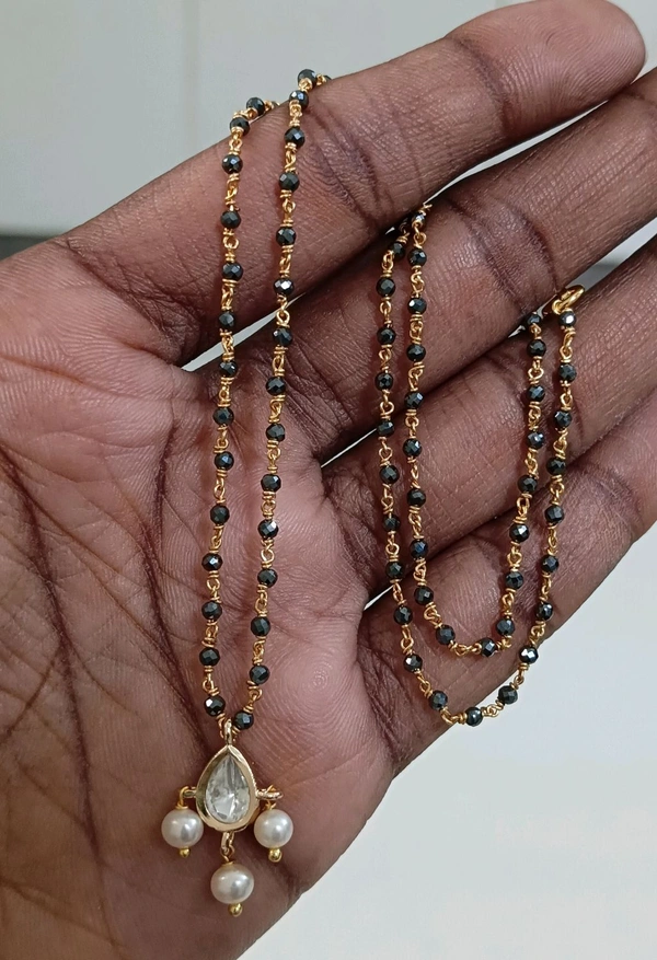 Black Diamonds With Mossanite Pendant  - VZ