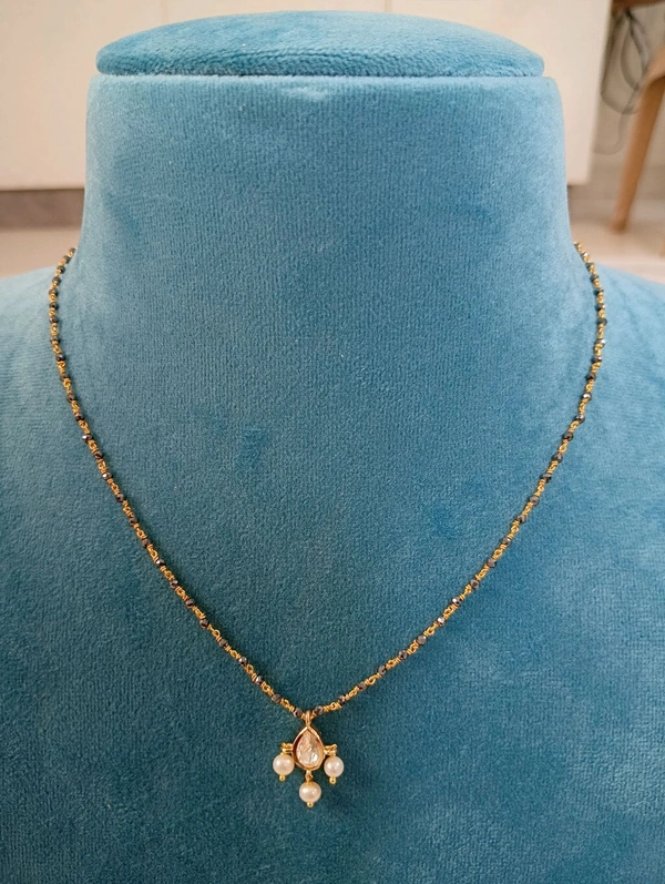Black Diamonds With Mossanite Pendant  - VZ