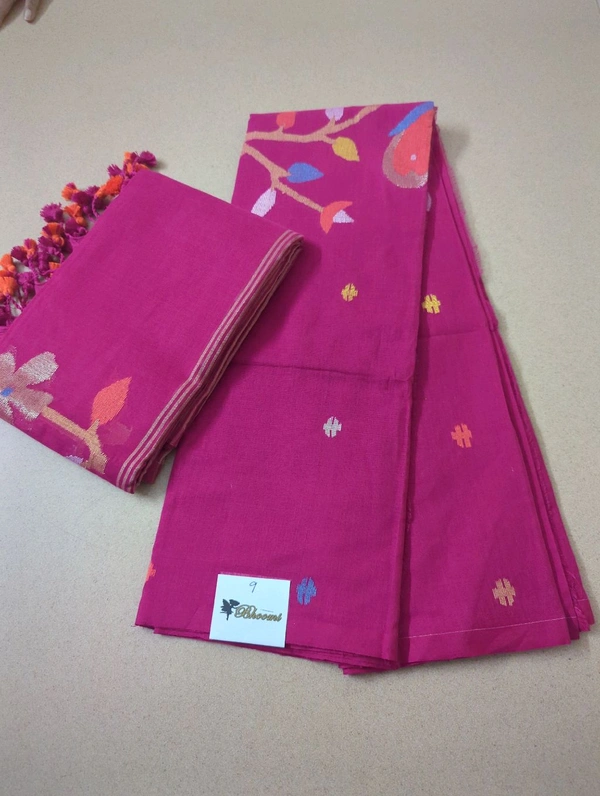 Pure Cotton Jamdhani Suit - Pink 9
