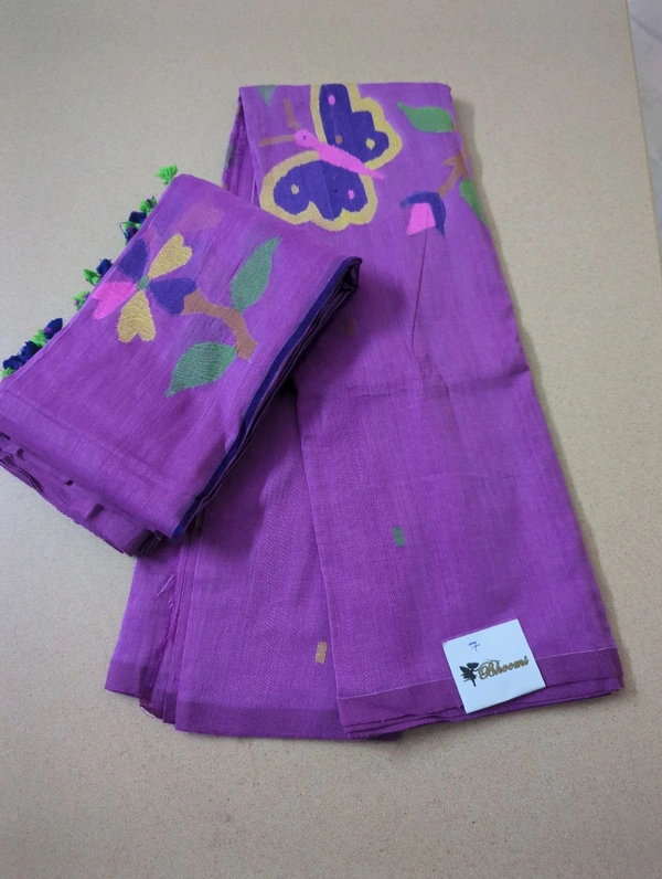 Pure Cotton Jamdhani Suit - Heliotrope 7