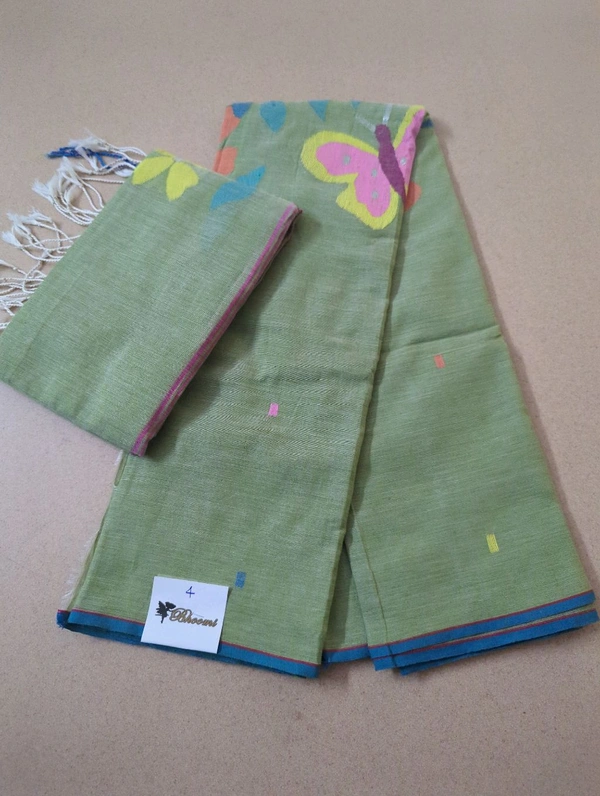 Pure Cotton Jamdhani Suit - Mint Green 4
