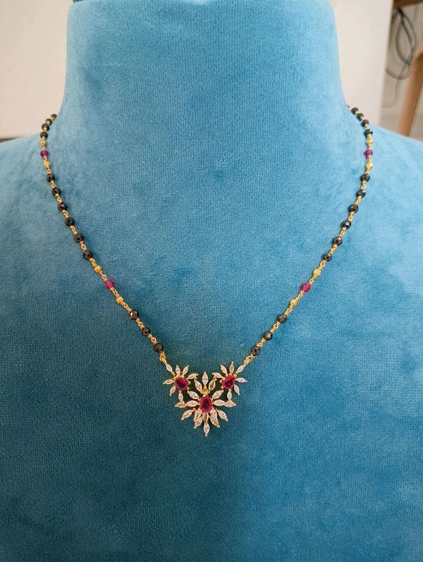 Black Cutting CZ With Real Manulu - ruby, VZ